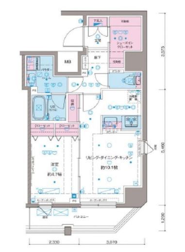 ガリシア新宿NorthⅡ 11階 間取り図