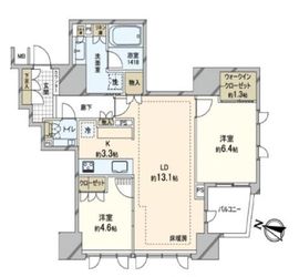 ジオ一番町 4階 間取り図