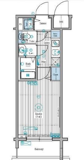 ガーラ・ステーション新宿御苑前 2階 間取り図