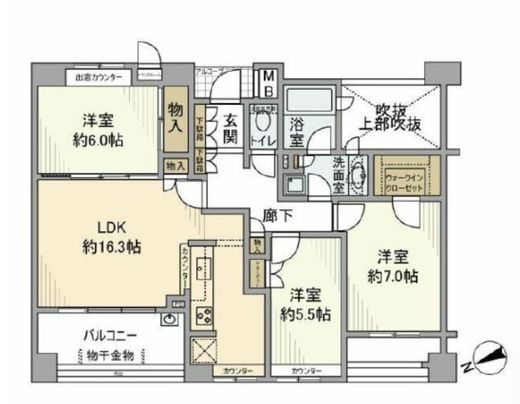 ドレッセ美しの森フロラージュ 3階 間取り図