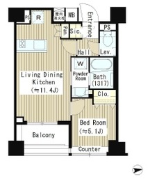 パークホームズ初台 5階 間取り図