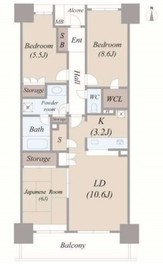 パークホームズ国立ステーションレジデンス 2階 間取り図