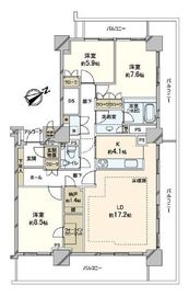 西新宿パークサイドタワー 17階 間取り図