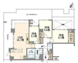 ライオンズ雪が谷大塚レジデンス 6階 間取り図