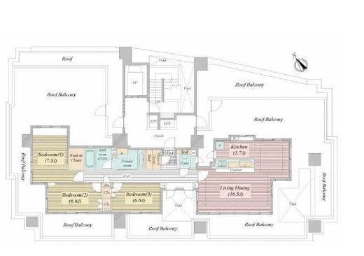 ライオンズ鶯谷マークスフォート 13階 間取り図