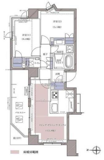 ディームス横濱青木町 601 間取り図