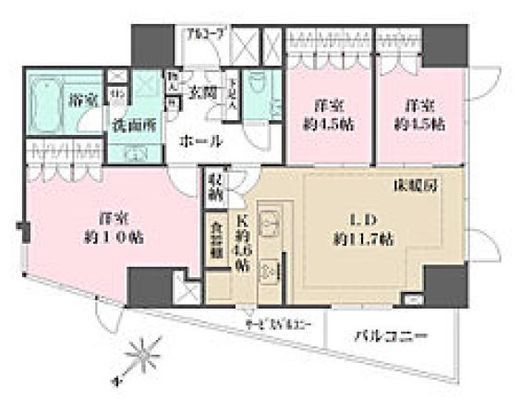ウェリス高輪 9階 間取り図