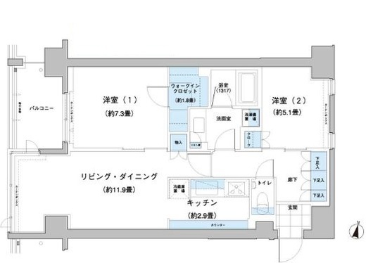 ガーデニエール砧レジデンス 418 間取り図