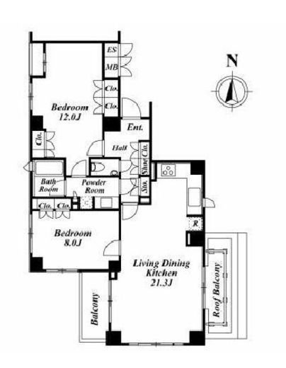 リテラス白金台 5F3 間取り図