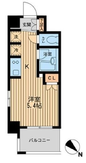 レジディア川崎 408 間取り図