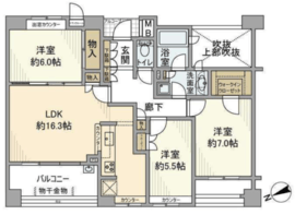 ドレッセ美しの森フロラージュ ウエストヒル 3階 間取り図