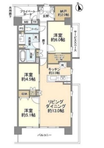 パークホームズ新百合ヶ丘山手の杜 3階 間取り図