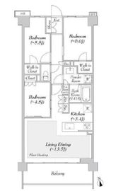 レーベン横浜山手 ONE WARD COURT 6階 間取り図