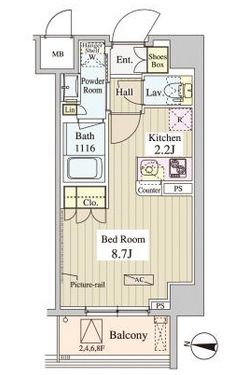 ワセダアパートメント 605 間取り図