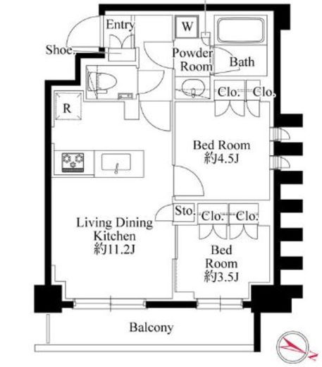 343 RESIDENCE ICHIGAYA (343レジデンス市ヶ谷) 1階 間取り図