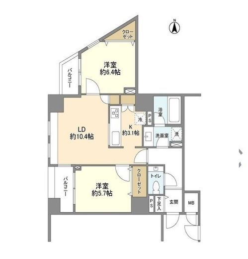 ビラハイツ北の丸 7階 間取り図