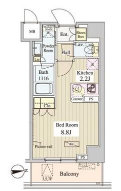 ワセダアパートメント 403 間取り図
