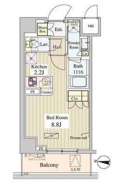 ワセダアパートメント 104 間取り図