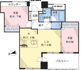 ロイヤルタワー横濱鶴見 30階 間取り図
