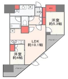プラウド文京千駄木 13階 間取り図
