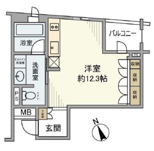 プラウドジェム市ヶ谷 3階 間取り図