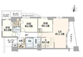 プラウド王子本町ディアージュ 2階 間取り図