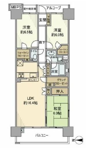 亀戸レジデンス 15階 間取り図