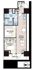 パルタージュ隅田川テラス 401 間取り図