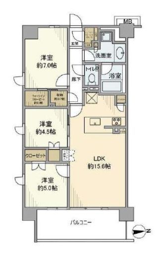 ザ・パークハウス横浜川和町テラス 2階 間取り図