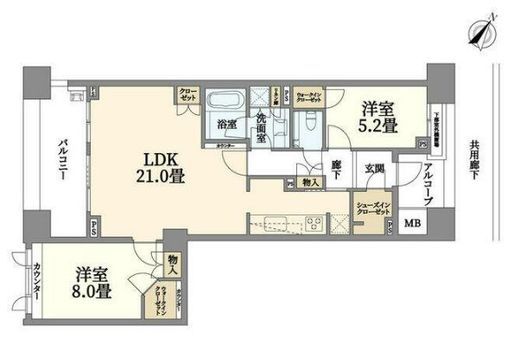 The目黒四季レジデンス 7階 間取り図