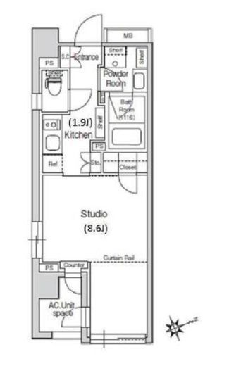 スタイリオ元住吉2 501 間取り図