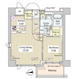 ワセダアパートメント 707 間取り図
