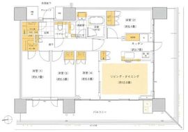 HARUMI FLAG SUN VILLAGE (晴海フラッグ サンヴィレッジ) 4階 間取り図