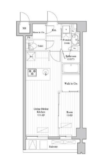 レジデンス桜新町ガーデン 208 間取り図