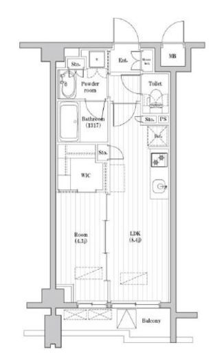 レジデンス桜新町ガーデン 205 間取り図