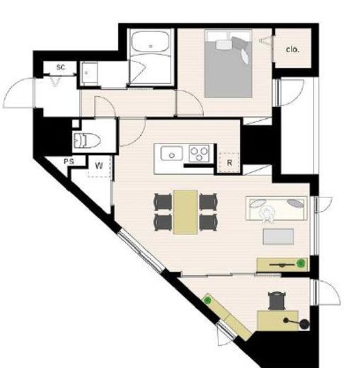WHARF駒込 701 間取り図