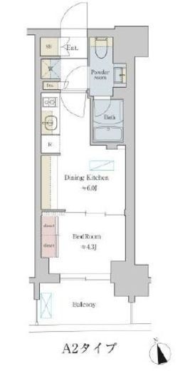 ブリリアイスト町屋 402 間取り図