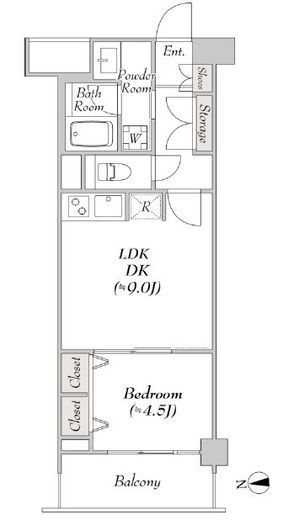 ミリアレジデンス大岡山 4階 間取り図