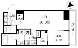 デュフレ横浜石川町 11階 間取り図