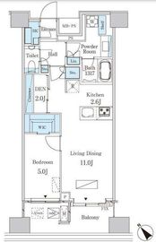 レガシス中目黒 1402 間取り図