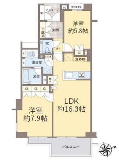 メゾンヴェール白金台 2階 間取り図