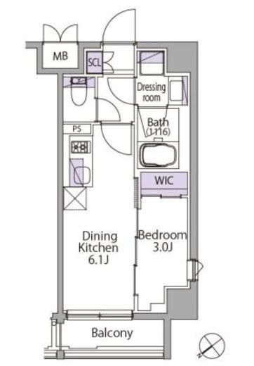 イプセ三軒茶屋 501 間取り図