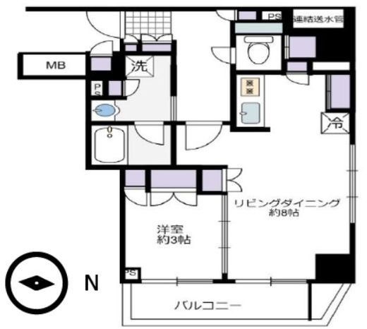 ブリリアタワー池袋West 8階 間取り図