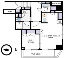 ブリリアタワー池袋West 8階 間取り図