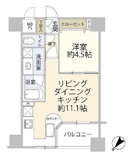 パレ・ソレイユ相模大野ステーションフロント 4階 間取り図