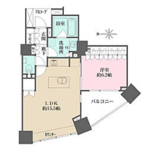 パークハウスオー・タワー 5階 間取り図