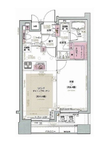 リシェ五反田スカイビュー 14階 間取り図