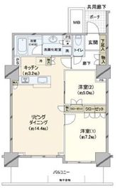 コットンハーバータワーズベイウエスト 15階 間取り図