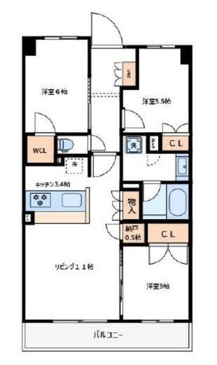 オハナ橋本 5階 間取り図