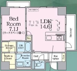 RIVER-WALK CROSSING 504 間取り図